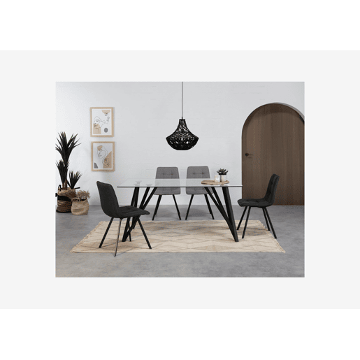 Mesa de jantar ARONA com pernas pretas