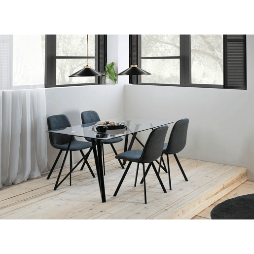 Mesa de jantar ARONA com pernas pretas