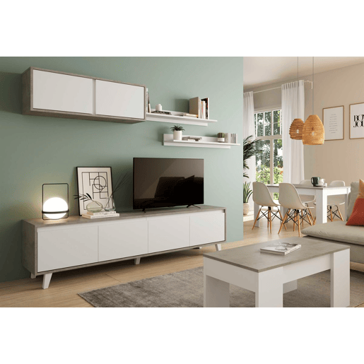 Mesa de jantar extensível LINE branco e cinza Mesa de jantar extensível LINE branco e cinza