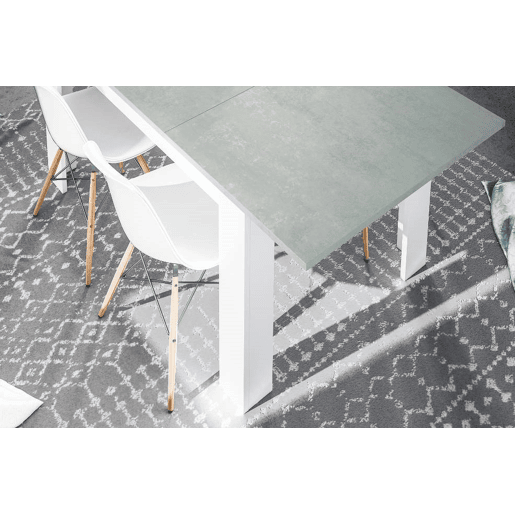 Mesa de jantar extensível LINE branco e cinza Mesa de jantar extensível LINE branco e cinza