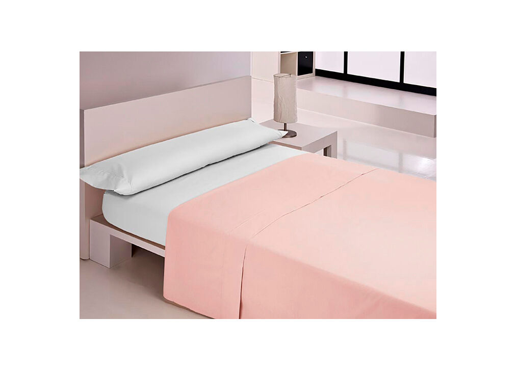 Sábana encimera mix color rosa para cama de 135cm