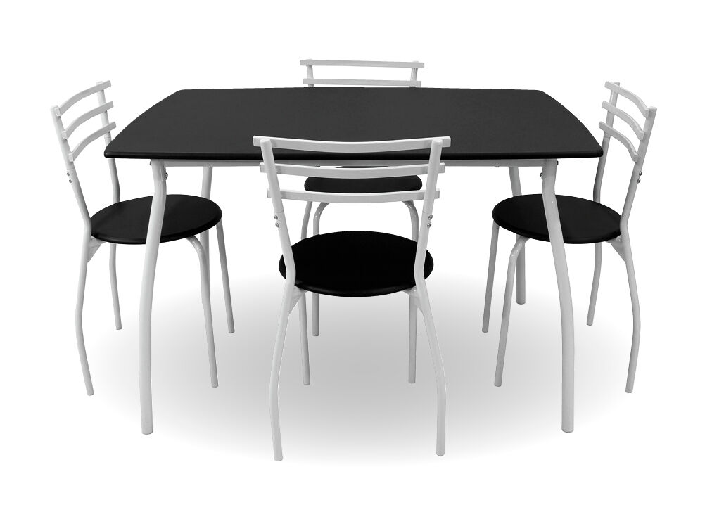 Conjunto de mesa fija con 4 sillas SARA