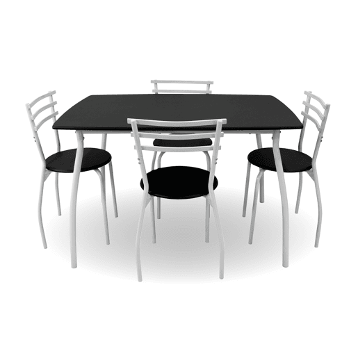 Conjunto mesa fixa com 4 cadeiras SARA