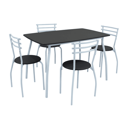 Conjunto mesa fixa com 4 cadeiras SARA