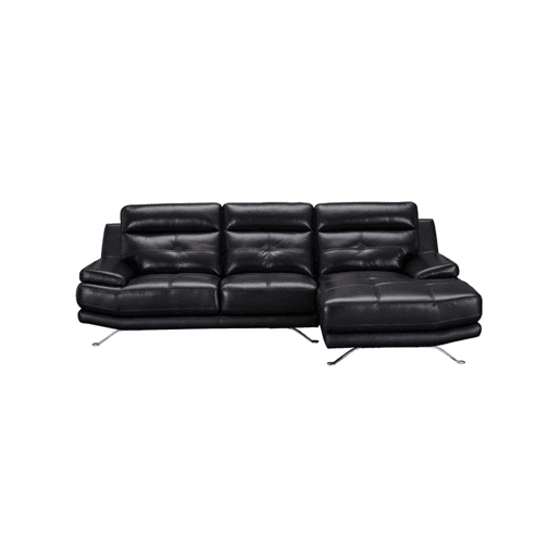 Chaise longue de pele 4 lugares HAWAI lado direito cor preta