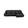 Chaise longue de pele 4 lugares HAWAI lado direito cor preta