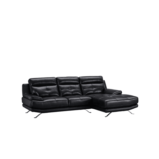 Chaise longue de pele 4 lugares HAWAI lado direito cor preta