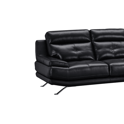 Chaise longue de pele 4 lugares HAWAI lado direito cor preta