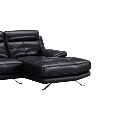 Chaise longue de pele 4 lugares HAWAI lado direito cor preta
