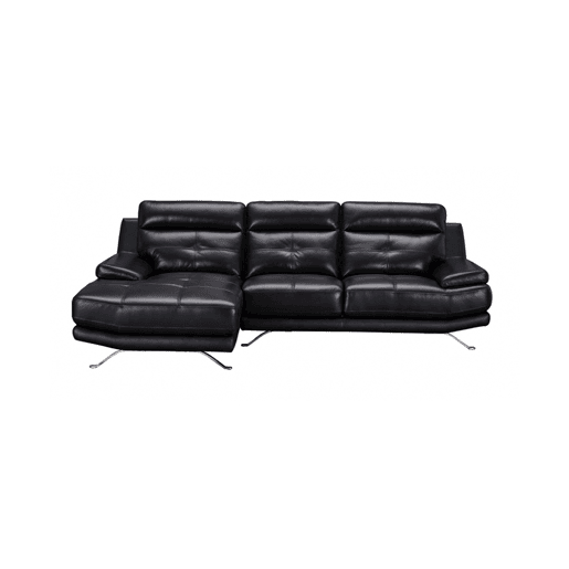 Chaise longue de pele 4 lugares HAWAI lado esquerdo cor preta