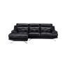 Chaise longue de pele 4 lugares HAWAI lado esquerdo cor preta
