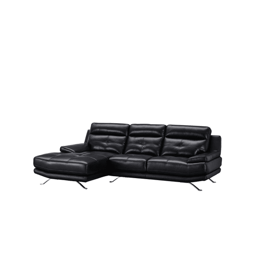 Chaise longue de pele 4 lugares HAWAI lado esquerdo cor preta