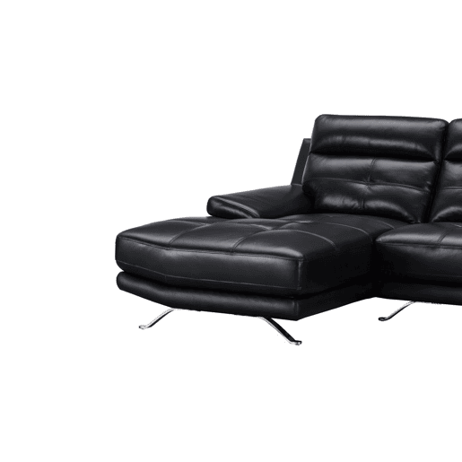 Chaise longue de pele 4 lugares HAWAI lado esquerdo cor preta