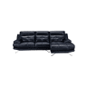 Chaise longue de pele 4 lugares HAWAI lado direito azul marinho