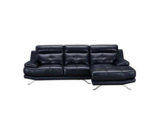 Chaise longue de piel 4 plazas HAWAI lado derecho azul marino