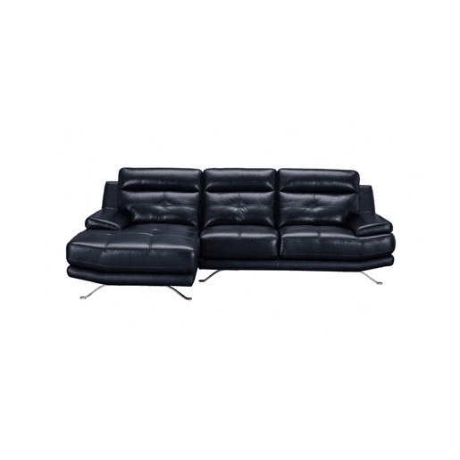 Chaise longue de pele 4 lugares HAWAI lado esquerdo azul marinho