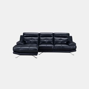 Chaise longue de pele 4 lugares HAWAI lado esquerdo azul marinho
