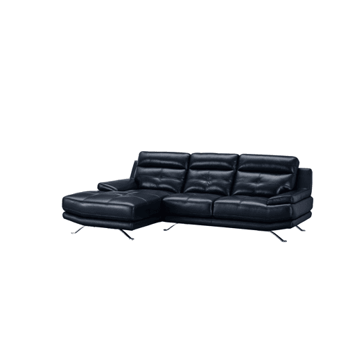 Chaise longue de pele 4 lugares HAWAI lado esquerdo azul marinho