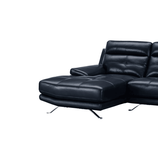 Chaise longue de pele 4 lugares HAWAI lado esquerdo azul marinho