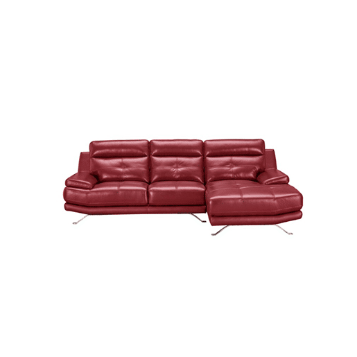 Chaise longue de pele 4 lugares HAWAI lado direito cor vermelha