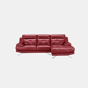 Chaise longue de pele 4 lugares HAWAI lado direito cor vermelha