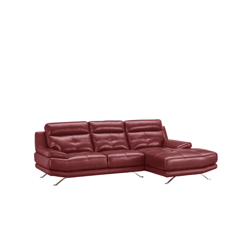 Chaise longue de pele 4 lugares HAWAI lado direito cor vermelha