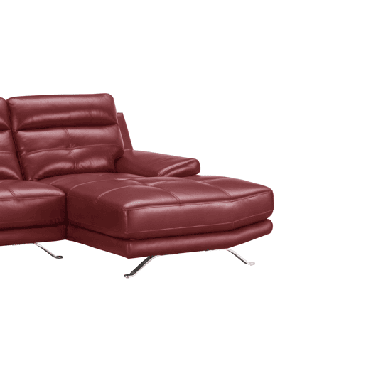 Chaise longue de pele 4 lugares HAWAI lado direito cor vermelha