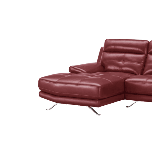 Chaise longue de pele HAWAI lado esquerdo cor vermelha Chaise longue de pele HAWAI lado esquerdo cor vermelha
