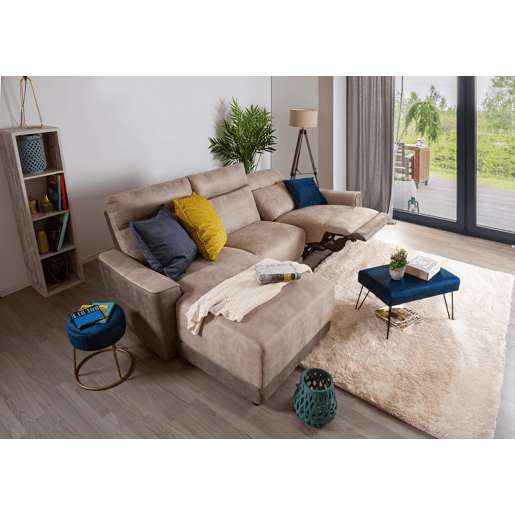 Chaise longue relax elétrico 4 lugares MOON lado esquerdo cinza