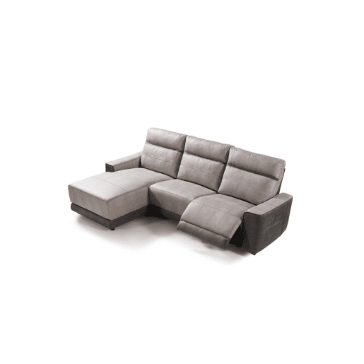 Chaise longue relax elétrico 4 lugares MOON lado esquerdo cinza