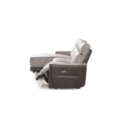 Chaise longue relax elétrico 4 lugares MOON lado esquerdo cinza