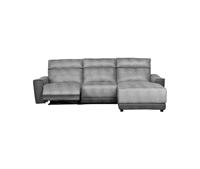 Chaise longue relax eléctrico 4 plazas MOON lado derecho gris