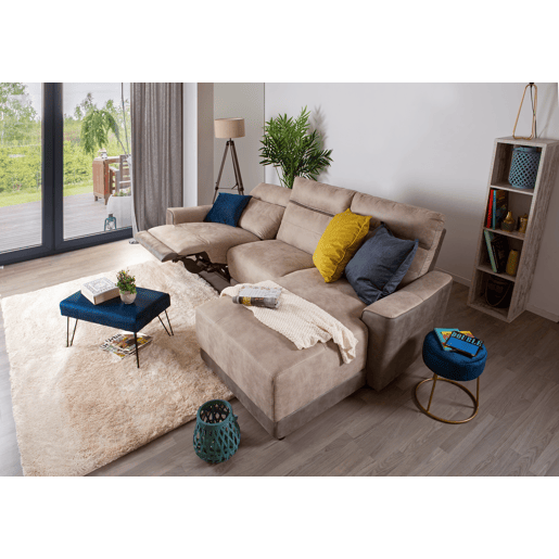 Chaise longue relax elétrico 4 lugares MOON lado dereito cinza