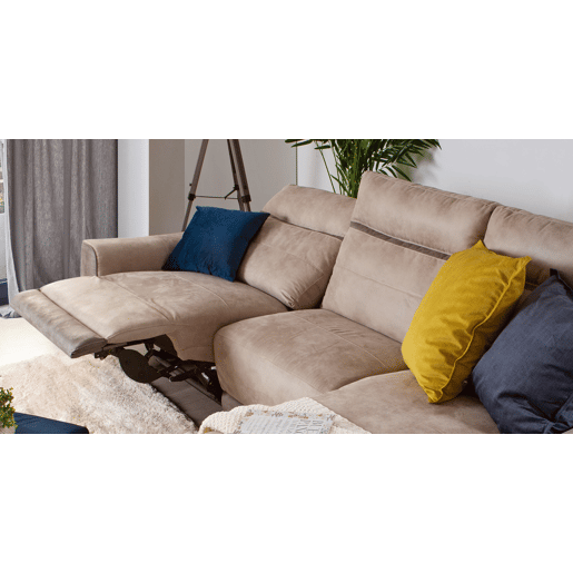 Chaise longue relax elétrico 4 lugares MOON lado dereito cinza