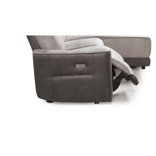 Chaise longue relax elétrico 4 lugares MOON lado dereito cinza