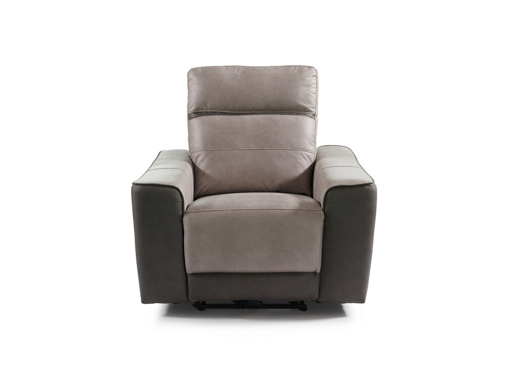 Sillón relax eléctrico MOON color gris claro y gris oscuro