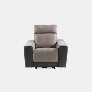 Poltrona relax elétrico pele cor cinza MOON