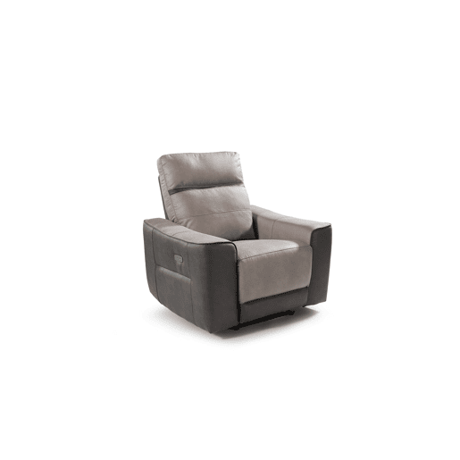 Poltrona relax elétrico pele cor cinza MOON Poltrona relax elétrico pele cor cinza MOON