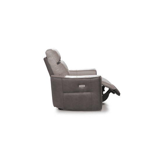 Poltrona relax elétrico pele cor cinza MOON Poltrona relax elétrico pele cor cinza MOON