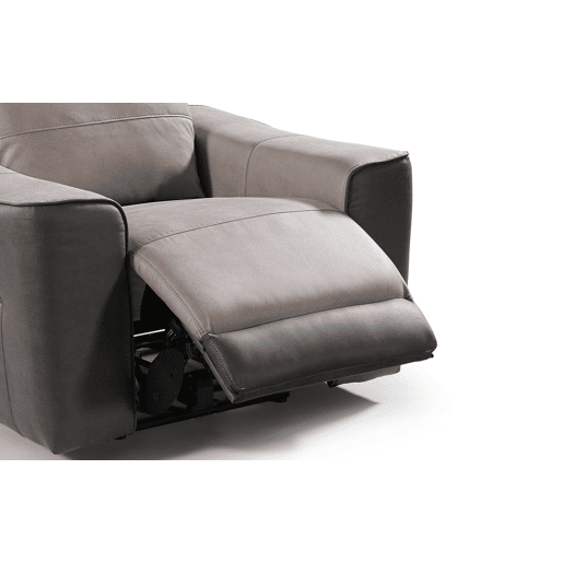 Poltrona relax elétrico pele cor cinza MOON Poltrona relax elétrico pele cor cinza MOON
