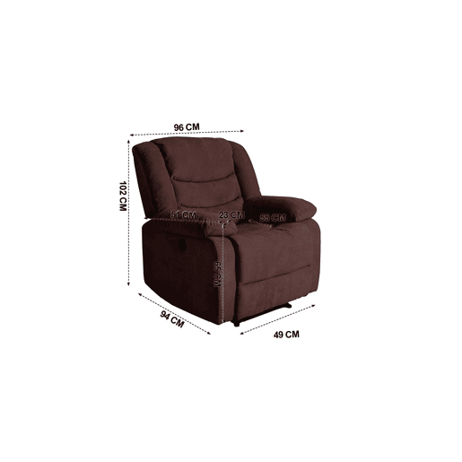 Poltrona CHEF2 relax em tecido de cor chocolate