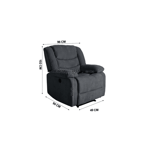 Poltrona CHEF2 relax em tecido de cor antracite