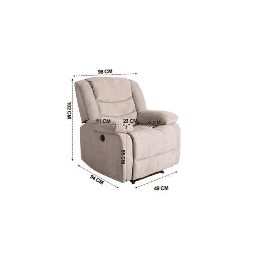 Poltrona CHEF2 relax em tecido de cor vison