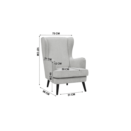 Poltrona decorativa cor bege WENDY Poltrona decorativa cor bege WENDY