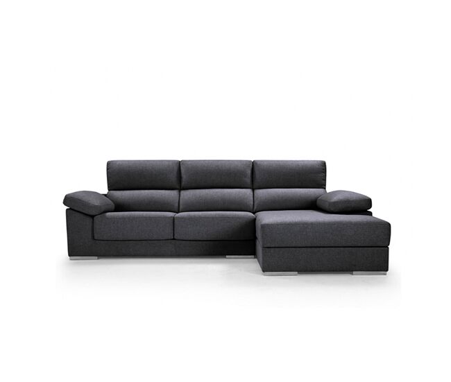Chaise longue 4 plazas noemi xl lado derecho color antracita - conforama