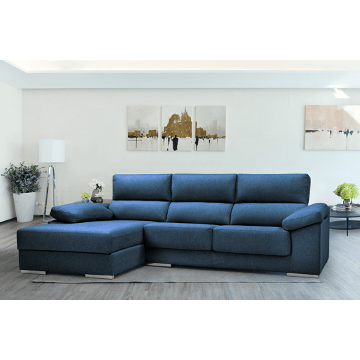 Chaise longue 4 lugares NOEMI XL lado esquerda cor azul marinho