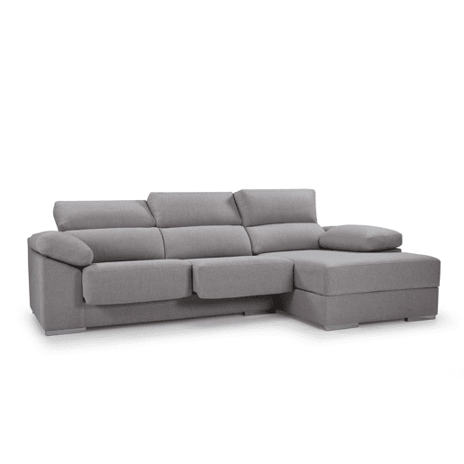 Chaise longue 4 lugares NOEMI XL lado direito cor cinza claro