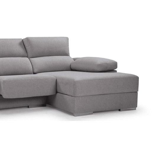 Chaise longue 4 lugares NOEMI XL lado direito cor cinza claro