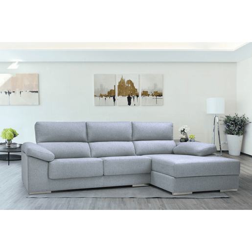 Chaise longue 4 lugares NOEMI XL lado direito cor azul claro