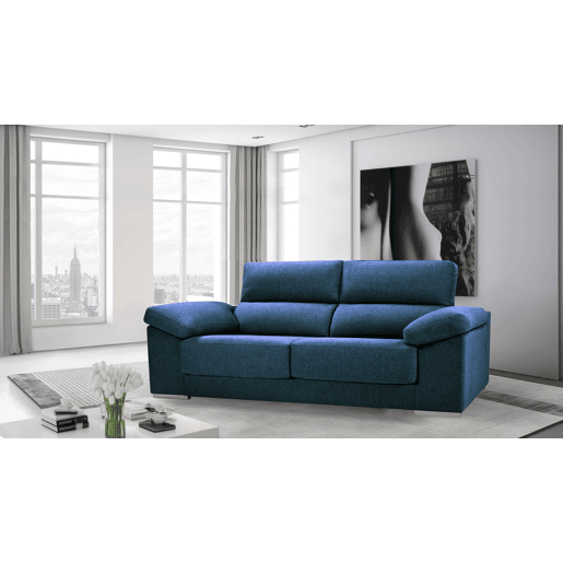 Sofá de 3 lugares NOEMI cor azul escuro Sofá de 3 lugares NOEMI cor azul escuro